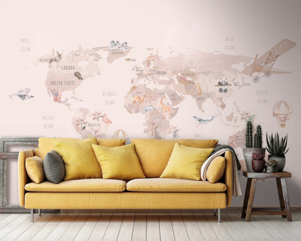 Kaart van de wereld Fotobehang Kaart van de wereld