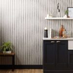 Fotobehang Metallic patroon met verticale lijnen