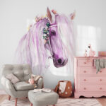 Fotobehang Aquarel van een paard