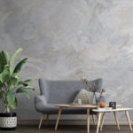 Fotobehang Golven met een bleke marmeren textuur