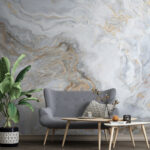 Fotobehang Marmeren textuur met wervelende patronen