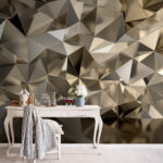 Fotobehang Geometrisch metallic abstract patroonontwerp.