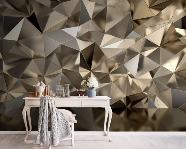 Geometrisch metallic abstract patroonontwerp Fotobehang Geometrisch metallic abstract patroonontwerp