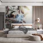 Fotobehang Veren dansen in zachte kleuren