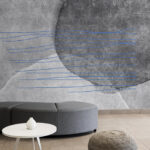 Fotobehang Abstract ontwerp met blauwe lijnen