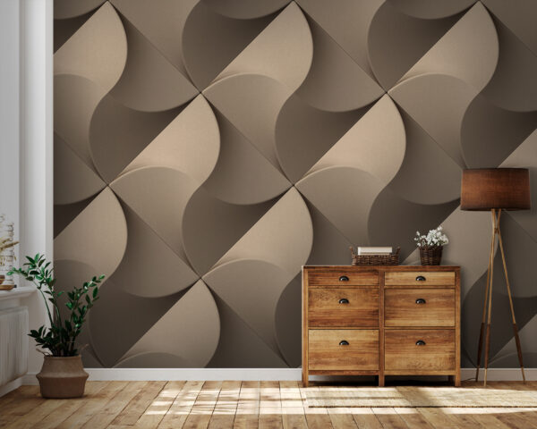 Geometrisch patroon met gebogen vormen Fotobehang Geometrisch patroon met gebogen vormen