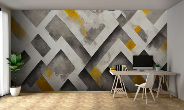 Geometrisch patroon met metallic tinten Fotobehang Geometrisch patroon met metallic tinten