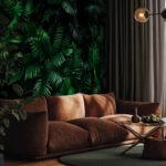 Fotobehang Weelderig groen jungle gebladerte patroon