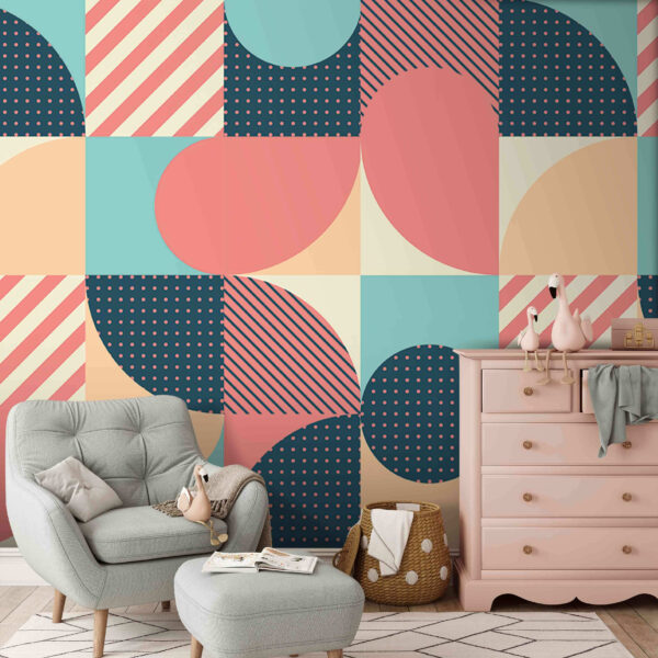 Roze en wit gestreepte achtergrond Fotobehang Roze en wit gestreepte achtergrond