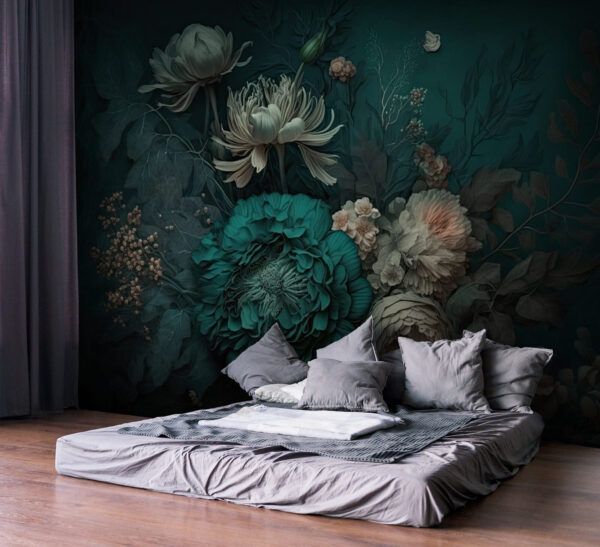 Bloemenkunstwerk met delicate bloemblaadjes Fotobehang Bloemenkunstwerk met delicate bloemblaadjes
