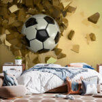 Fotobehang Zwart-witte voetbal