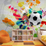 Fotobehang Zwart-witte voetbal