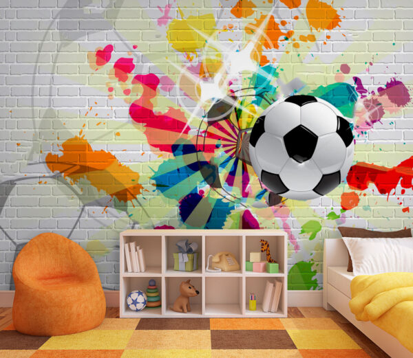 Zwart-witte voetbal Fotobehang Zwart-witte voetbal