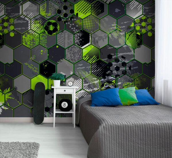 Geometrische patronen met levendige accenten Fotobehang Geometrische patronen met levendige accenten