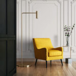 Fotobehang Elegante witte muur met sierlijk ontwerp