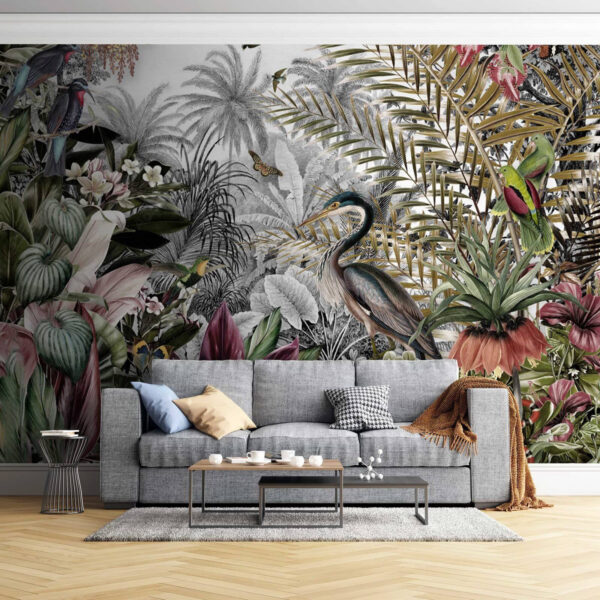 Tropisch paradijs met exotische wilde dieren Fotobehang Tropisch paradijs met exotische wilde dieren