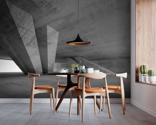 Betonnen kamer met kolommen Fotobehang Betonnen kamer met kolommen