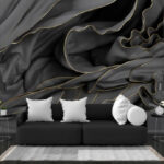 Fotobehang Elegante stof met vloeiende patronen