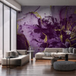 Fotobehang Elegant paars bloemenabstract ontwerp.