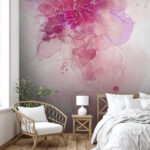 Fotobehang Roze en paarse bloem