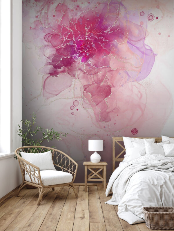 Roze en paarse bloem Fotobehang Roze en paarse bloem