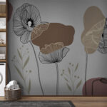 Fotobehang Tekenen van bloemen en planten