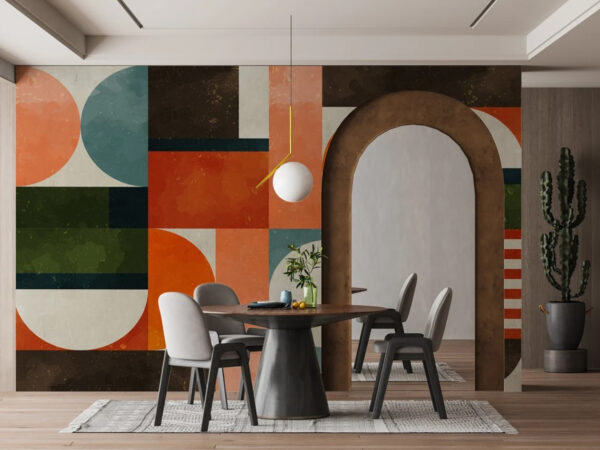 Kleurrijk patroon met verschillende vormen Fotobehang Kleurrijk patroon met verschillende vormen