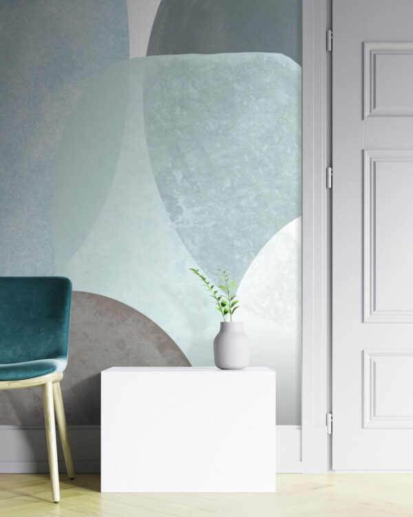 Abstract pastel overlappende vormen ontwerp Fotobehang Abstract pastel overlappende vormen ontwerp