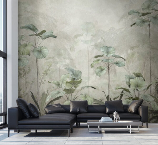 Tropisch paradijs met hoge palmen Fotobehang Tropisch paradijs met hoge palmen