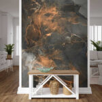 Fotobehang Abstracte kunst met metallic accenten