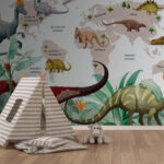 Fotobehang Cartoon van een dinosaurus