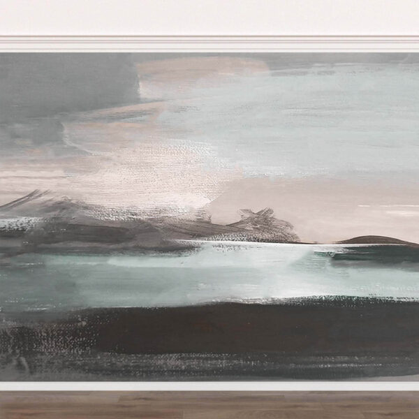 Schilderij van een waterlichaam Fotobehang Schilderij van een waterlichaam