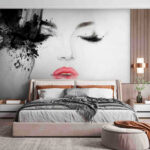 Fotobehang Artistiek portret met dikke lippen