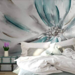 Fotobehang Bloemige elegantie in zachte tinten