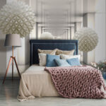 Fotobehang Witte bol met driehoekjes