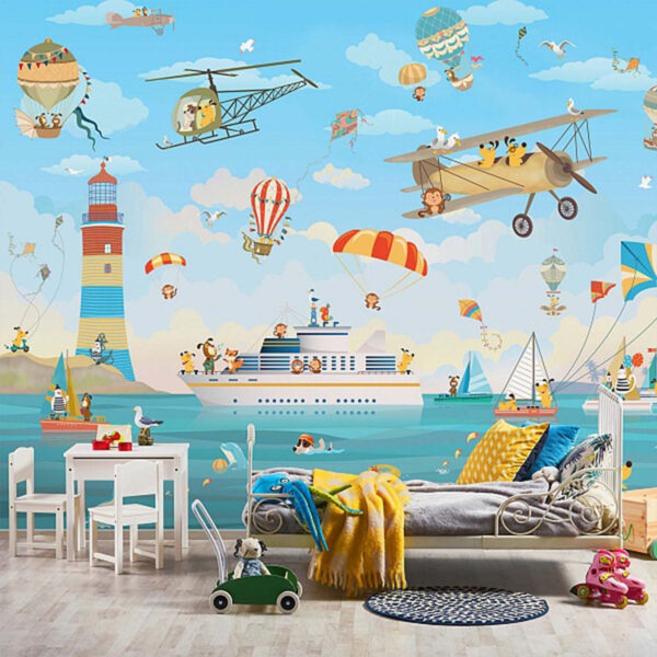 Aap met parachute Fotobehang Aap met parachute