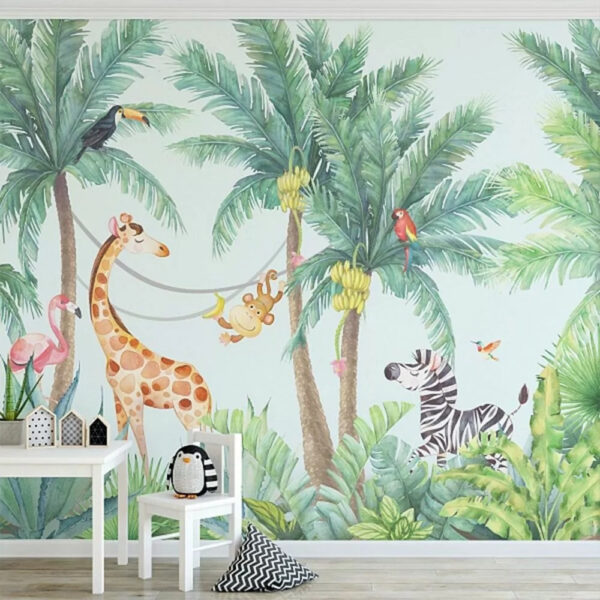 Tropische dieren genieten van de jungle vibes Fotobehang Tropische dieren genieten van de jungle vibes