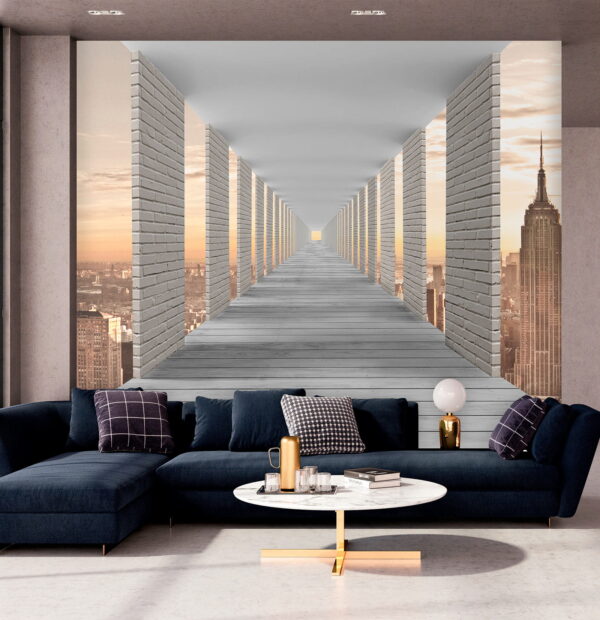 Hoog gebouw met veel ramen Fotobehang Hoog gebouw met veel ramen