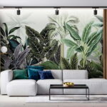 Fotobehang Groep tropische planten