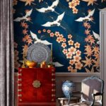 Fotobehang Patroon van bloemen en vogels