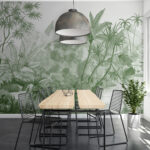 Fotobehang Jungle landschap met weelderige vegetatie.