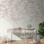 Fotobehang Vogels tussen tere kersenbloesems.