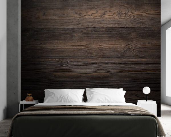 Donkere houten plank textuur achtergrond Fotobehang Donkere houten plank textuur achtergrond