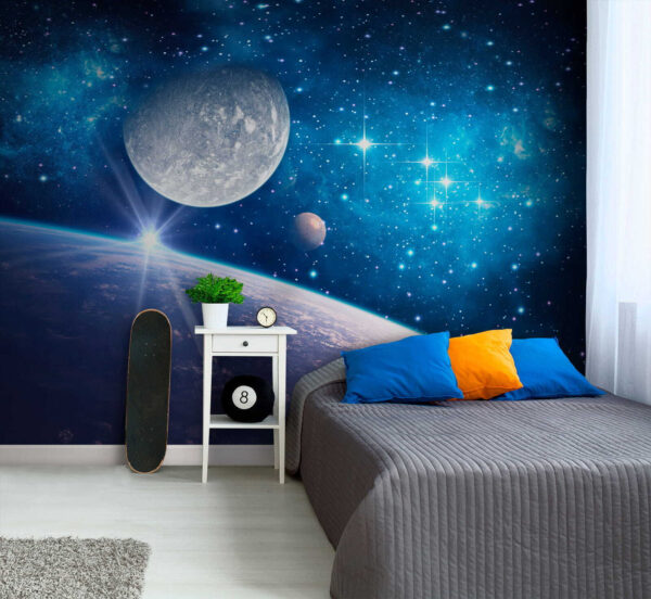 Heldere zon aan de hemel Fotobehang Heldere zon aan de hemel