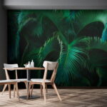 Fotobehang Weelderig groene bladeren creëren een jungle