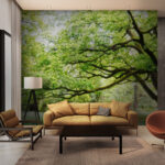 Fotobehang Boom met groene bladeren