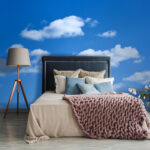 Fotobehang Blauwe lucht met wolken