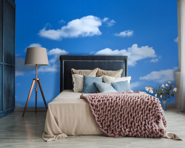 Blauwe lucht met wolken Fotobehang Blauwe lucht met wolken