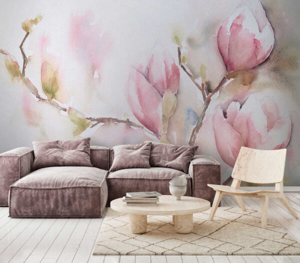 Fotobehang Fotobehang Aquarel van een tulp (Artikelnummer: u53757)