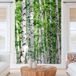 Fotobehang Groep bomen met groene bladeren